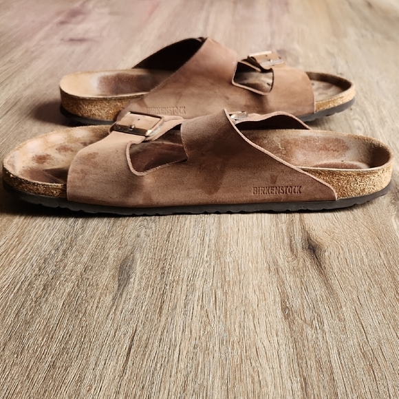 Birkenstock Brown Suede Footbed Slide - Picture 4 of 10